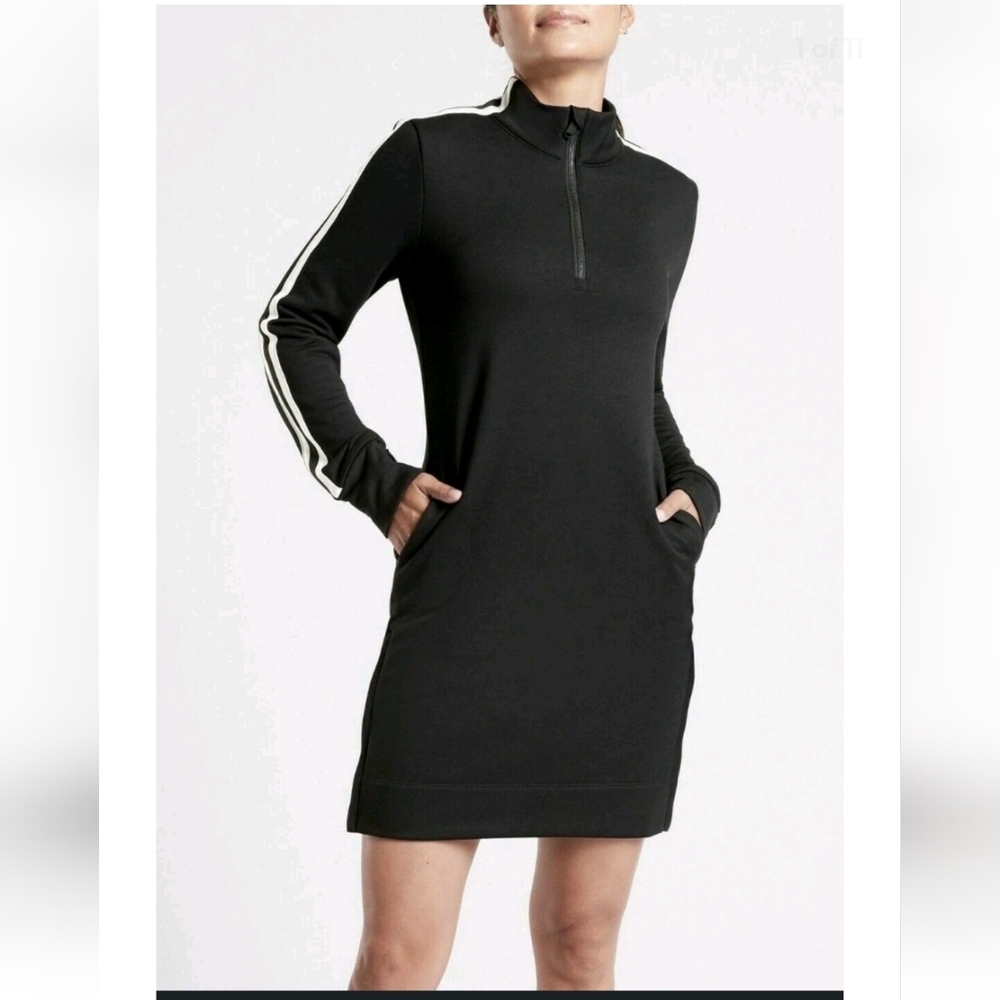 Athleta Circa Track Sweatshirt Dress Crosstown Sweatshirt XS